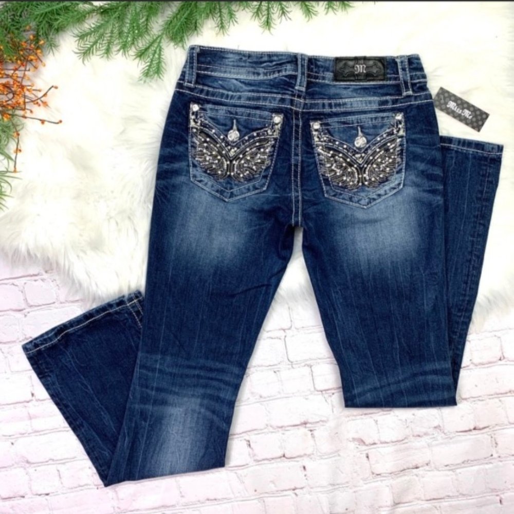 🚫SOLD! 👖NWT🤩I•MISS ME•I Standard Boot Winged Je - Picture 5 of 8
